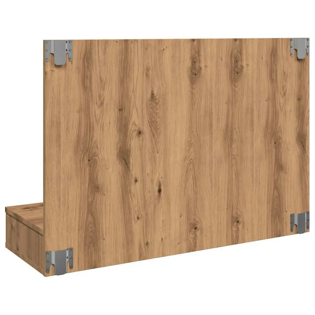 Bathroom Mirror Cabinet 90cm LED Brown Engineered Wood Wall Mounted Vanity Storage