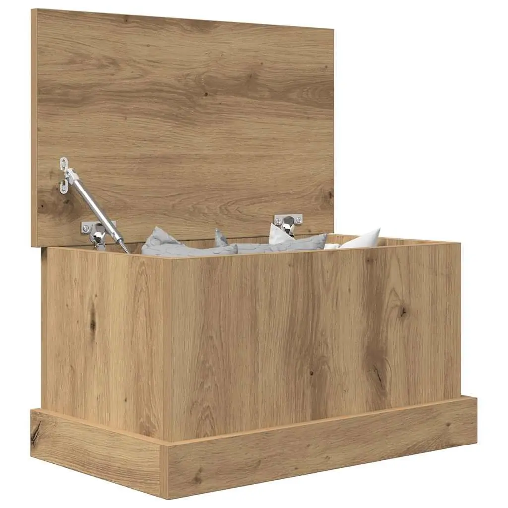 Storage Box Brown Engineered Wood Chest Organiser Removable Lid