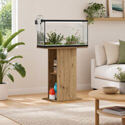 Aquarium Stand Engineered Wood Brown Storage Cabinet Fish Tank Display Furniture