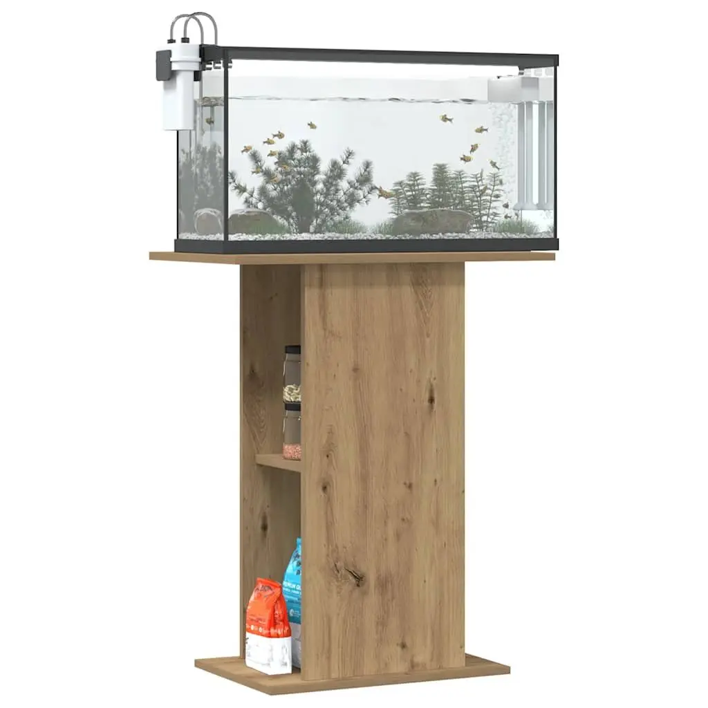 Aquarium Stand Brown Engineered Wood Storage Cabinet with Open Shelves for Easy Access to Fish Tank Supplies