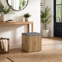 Stylish Brown Storage Bench for Organized Living Spaces