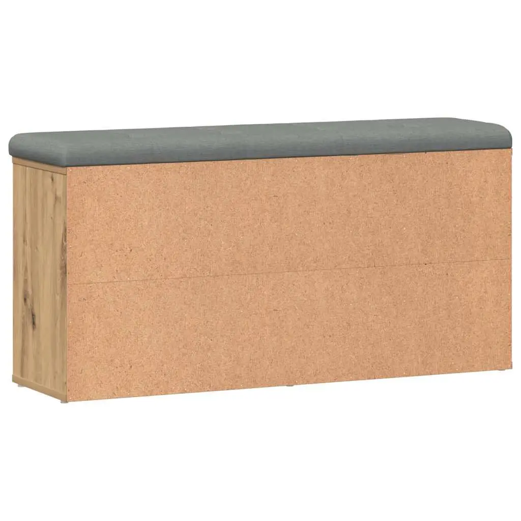 Storage Bench Engineered Wood Brown Padded Seat for Hallway Entryway