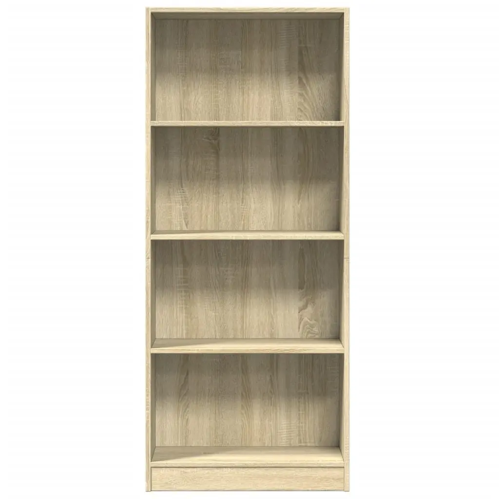 Bookcase 60W x 24D x 143H cm Open Compartments Brown Engineered Wood Storage Unit