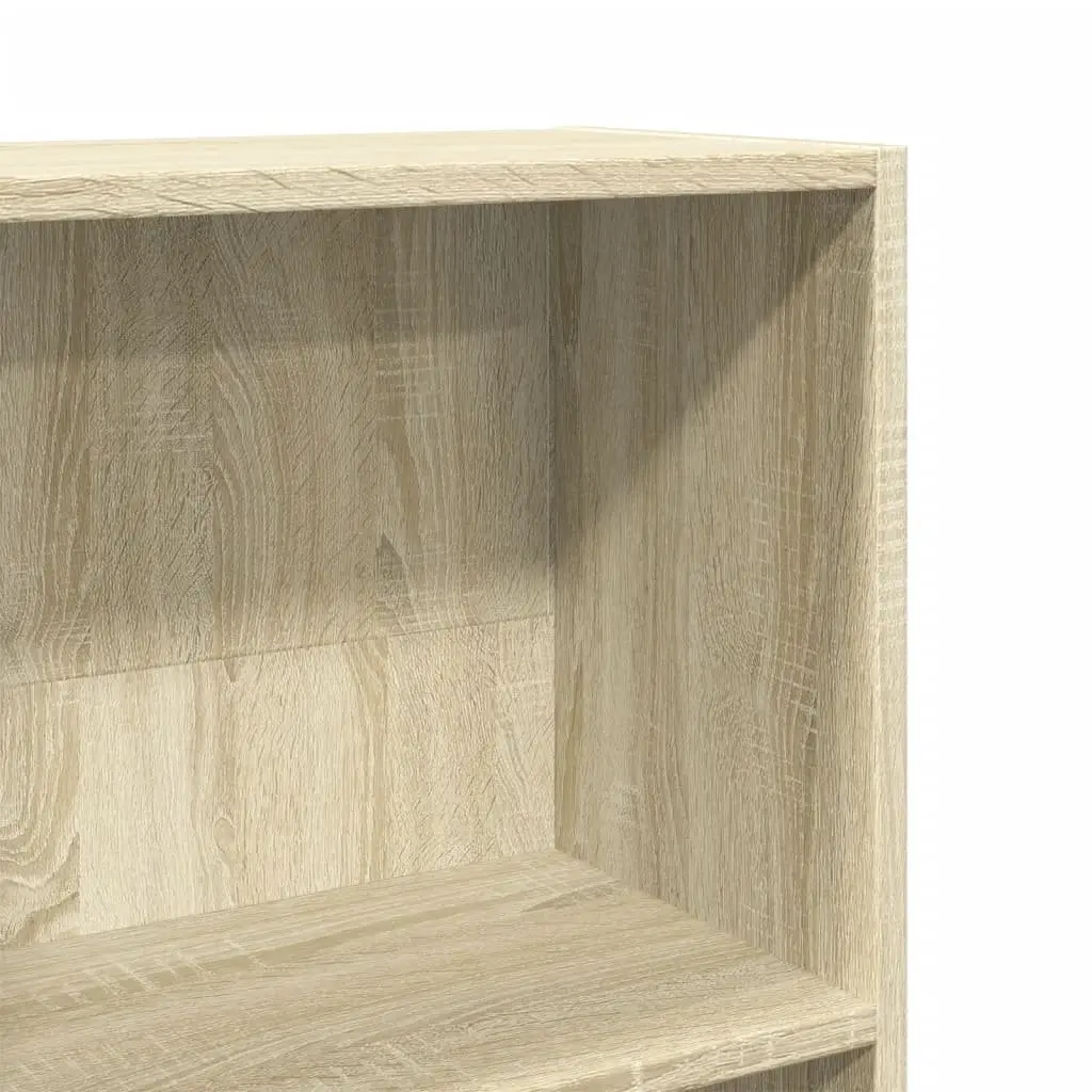 Bookcase 60x24x176 cm Engineered Wood Open Compartments Storage Shelving Unit Brown
