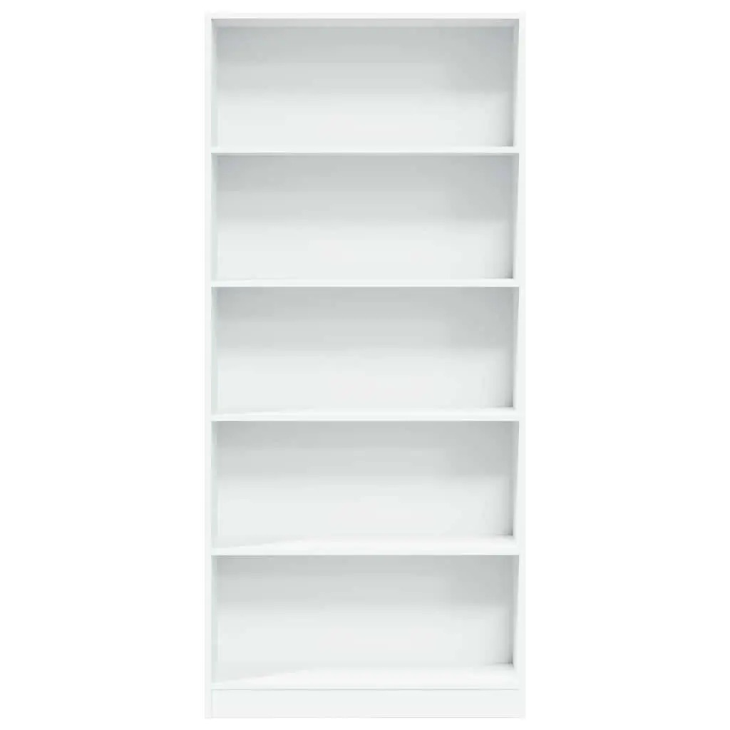Bookcase White 80x24x176 cm Open Compartments Storage Shelving Unit
