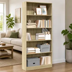 Open Shelving Bookcase in Sonoma Oak 80x24x176cm