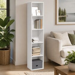 Elegant White Storage Cabinet 40x30x189 cm for Home