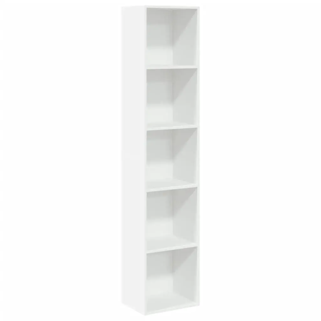 Bookcase White 40x30x189 cm Open Shelves Storage Cabinet