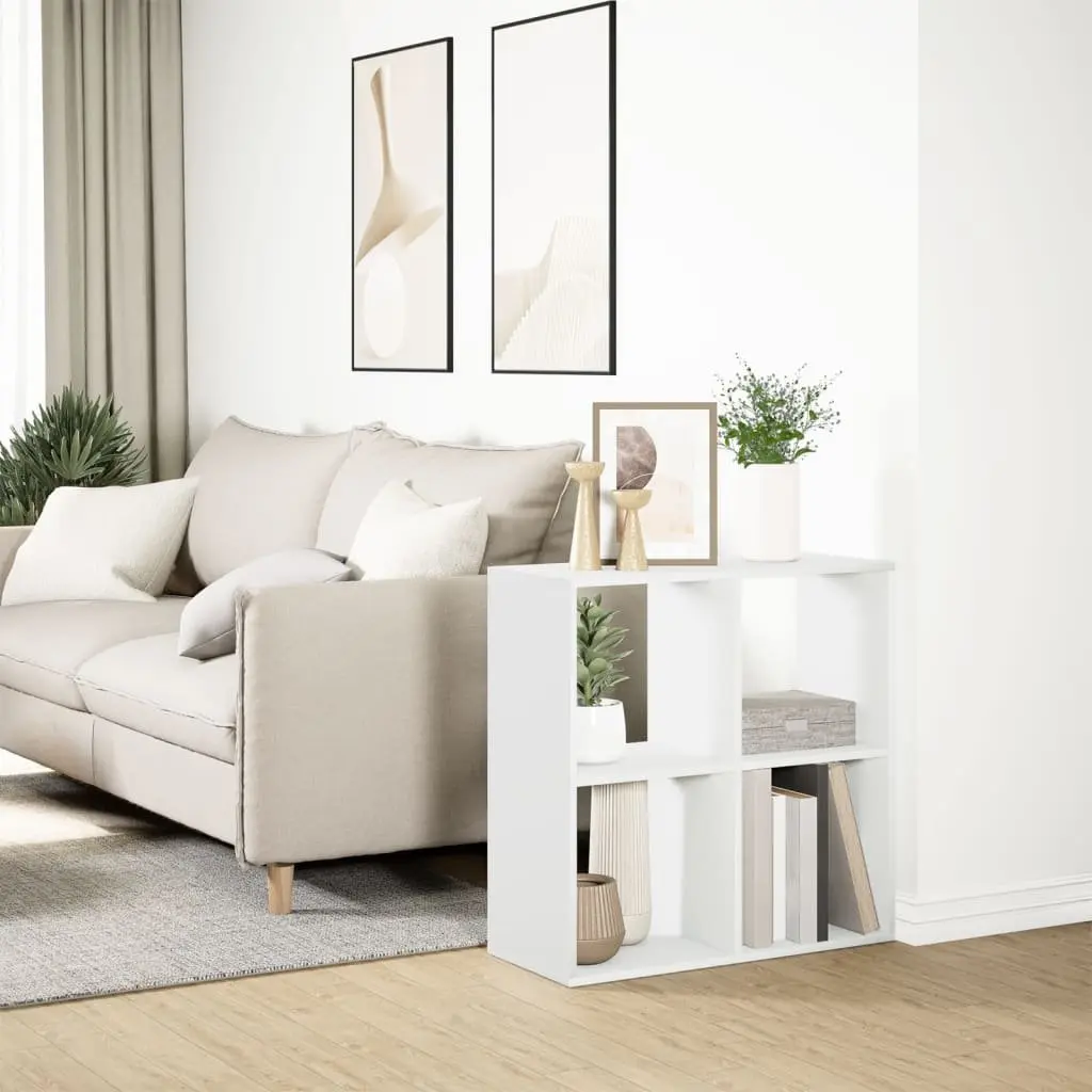 Room Divider Bookcase White 69.5x29x69.5 cm Cube Storage Shelving Unit Bookshelf