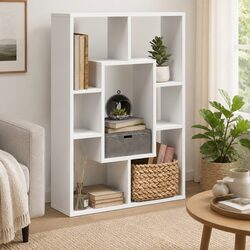 Bookcase White 63x20x90 cm Engineered Wood Storage Shelving Unit Display Shelf