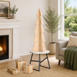 Natural Pine Holiday Wooden Christmas Tree 112cm