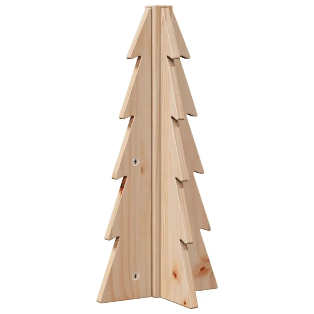 Wooden Christmas Tree Decoration 49cm Natural Pine Holiday Home Festive Ornament