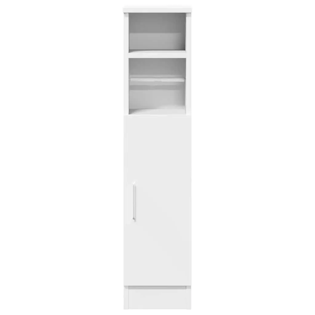 Bathroom Cabinet with Toilet Roll Holder White Storage Cupboard Organiser