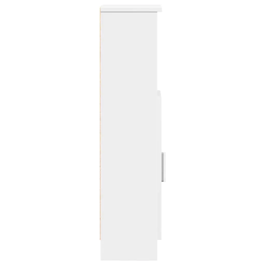 Bathroom Cabinet with Toilet Roll Holder White Storage Cupboard Organiser