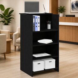 Enhance Your Office with This Stylish Black Reception Desk