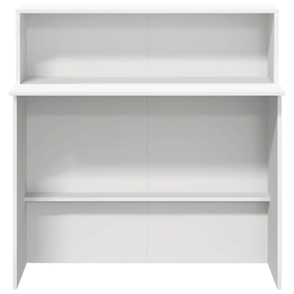 Reception Desk White 100x50x103.5 cm Office Counter Engineered Wood Built-in