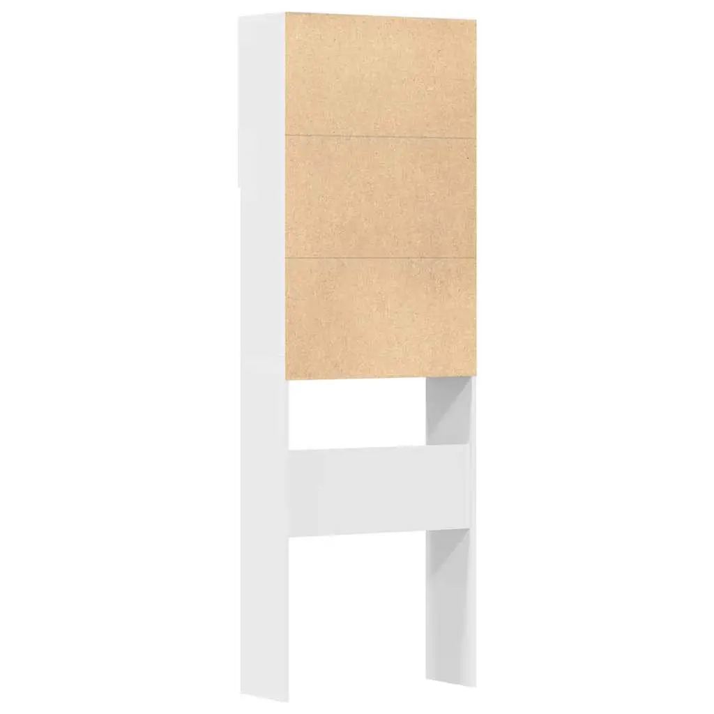 Washing Machine Cabinet 64x24x190 cm White Storage Organizer for Bathroom Laundry