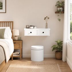 Floating Storage Cabinet with Drawers in White for Modern Spaces