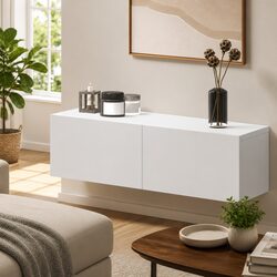 Elevate Your Space with a White Floating Shelf and Drawers