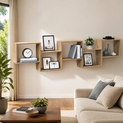 Wall Cube Shelf 5 Compartments Floating Storage Organizer Home Decor Display