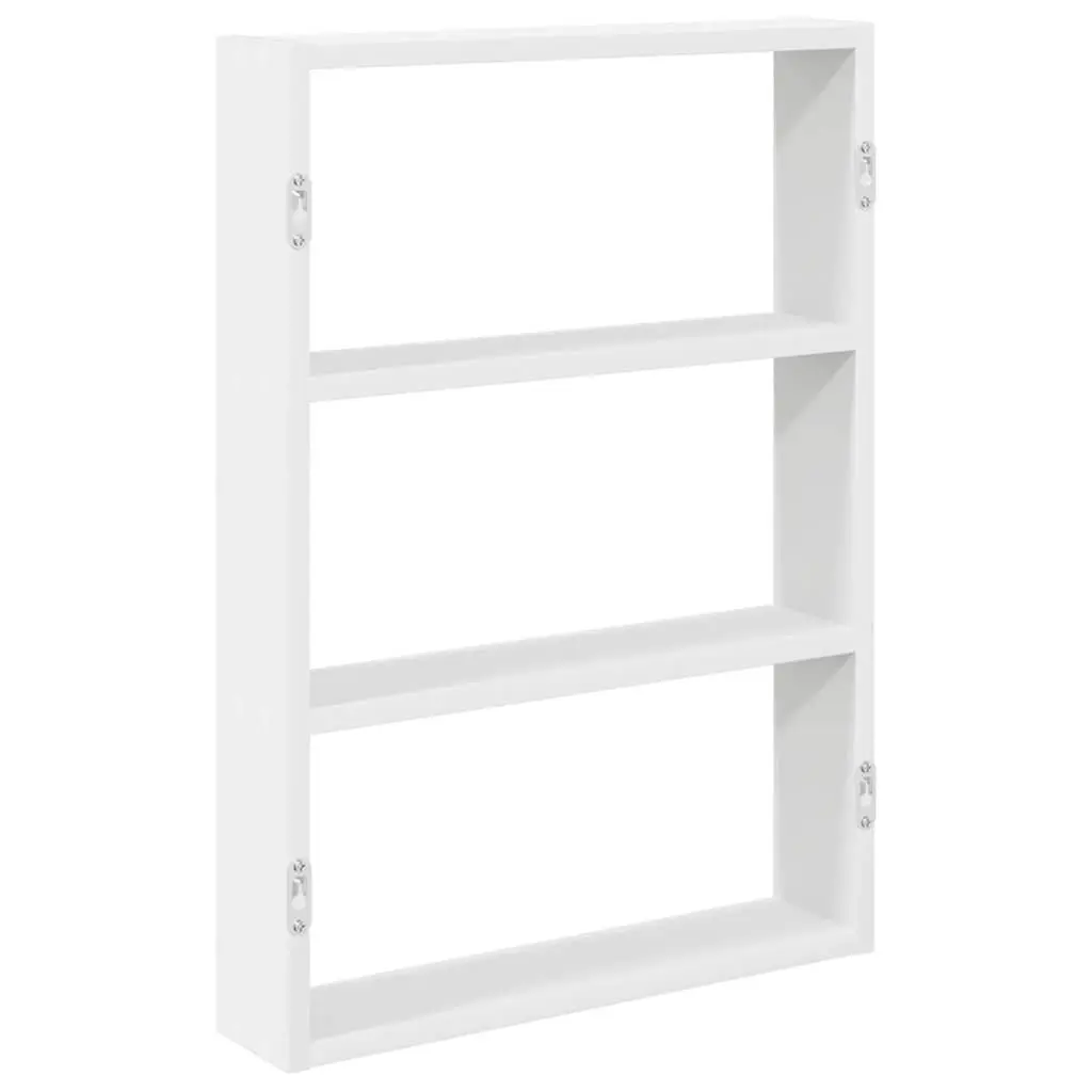 Wall Shelf 43x9x60cm White Floating Storage Organiser Engineered Wood Home Decor