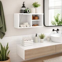 White Wall Cabinet for Bathroom Storage 60x25x30 cm