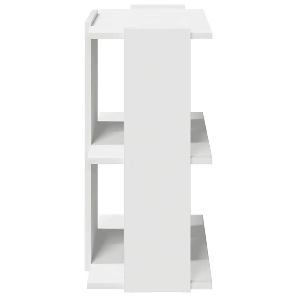3-Tier Bookcase 60x30x60cm Engineered Wood White Storage Shelving Unit