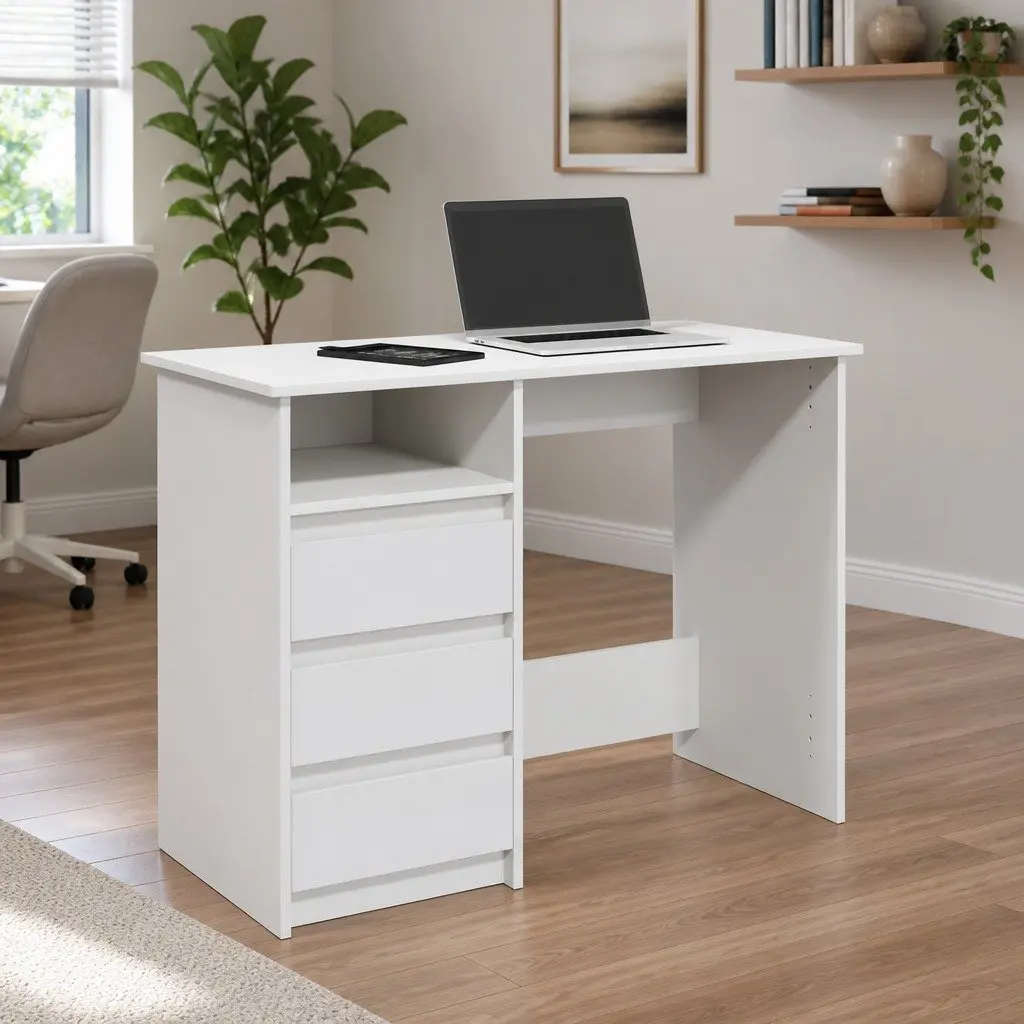 Engineered Wood Desk 102x50x75cm Spacious Storage for Office Study