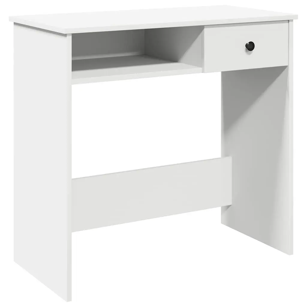 White Writing Desk 80x40x75cm Engineered Wood Spacious Tabletop for Home Office Study