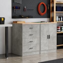 Functional Garage Storage Cabinet in Concrete Grey
