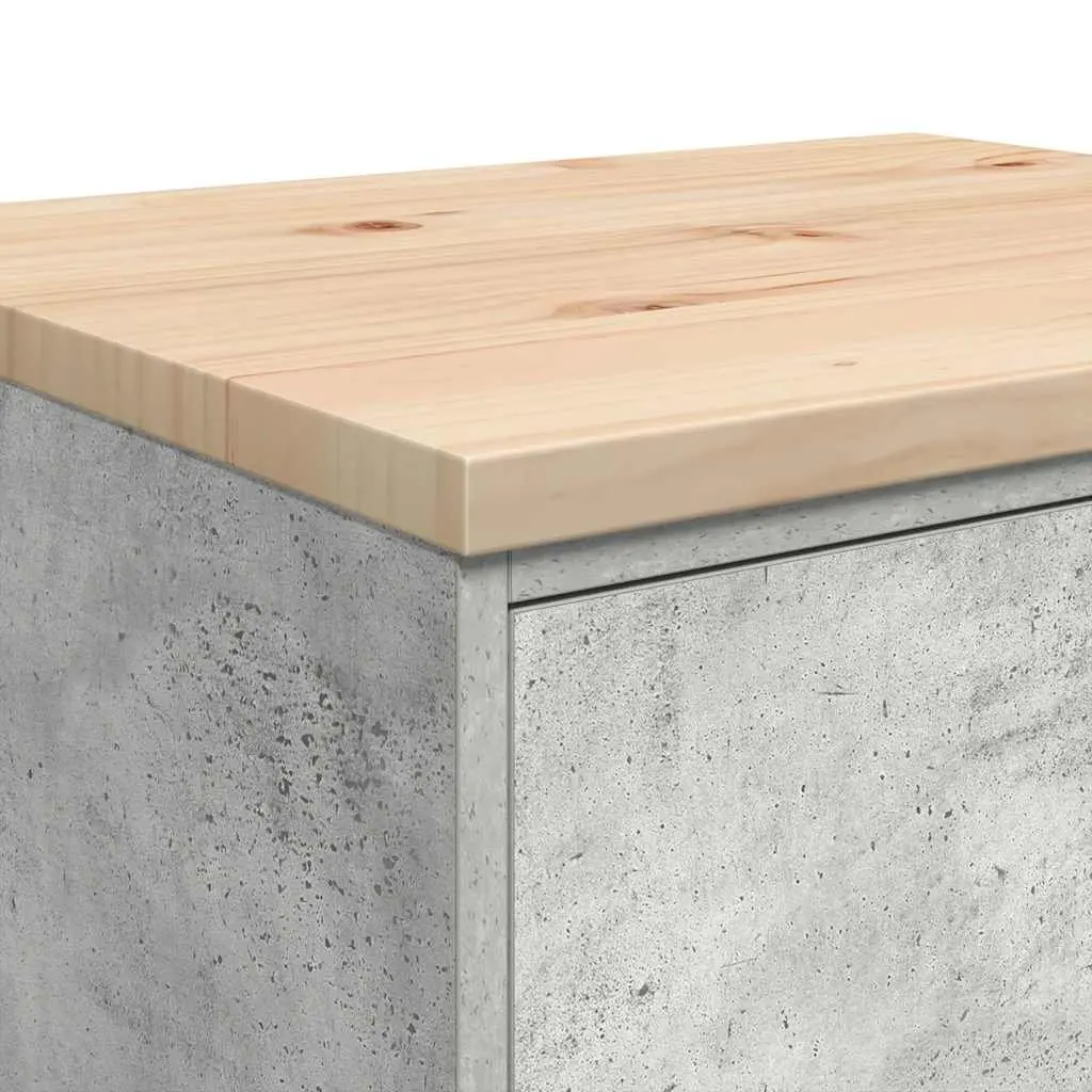 Garage Storage Cabinet 60x51x85cm Grey Solid Wood Four Drawers