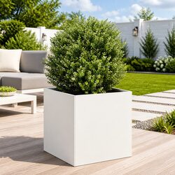 Enhance Your Garden with a Stylish White Raised Planter 40x40x40cm