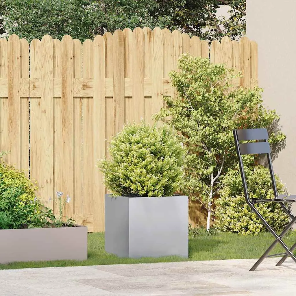Galvanised Steel Planter 40x40x40 cm Durable Raised Garden Bed for Outdoor Patio