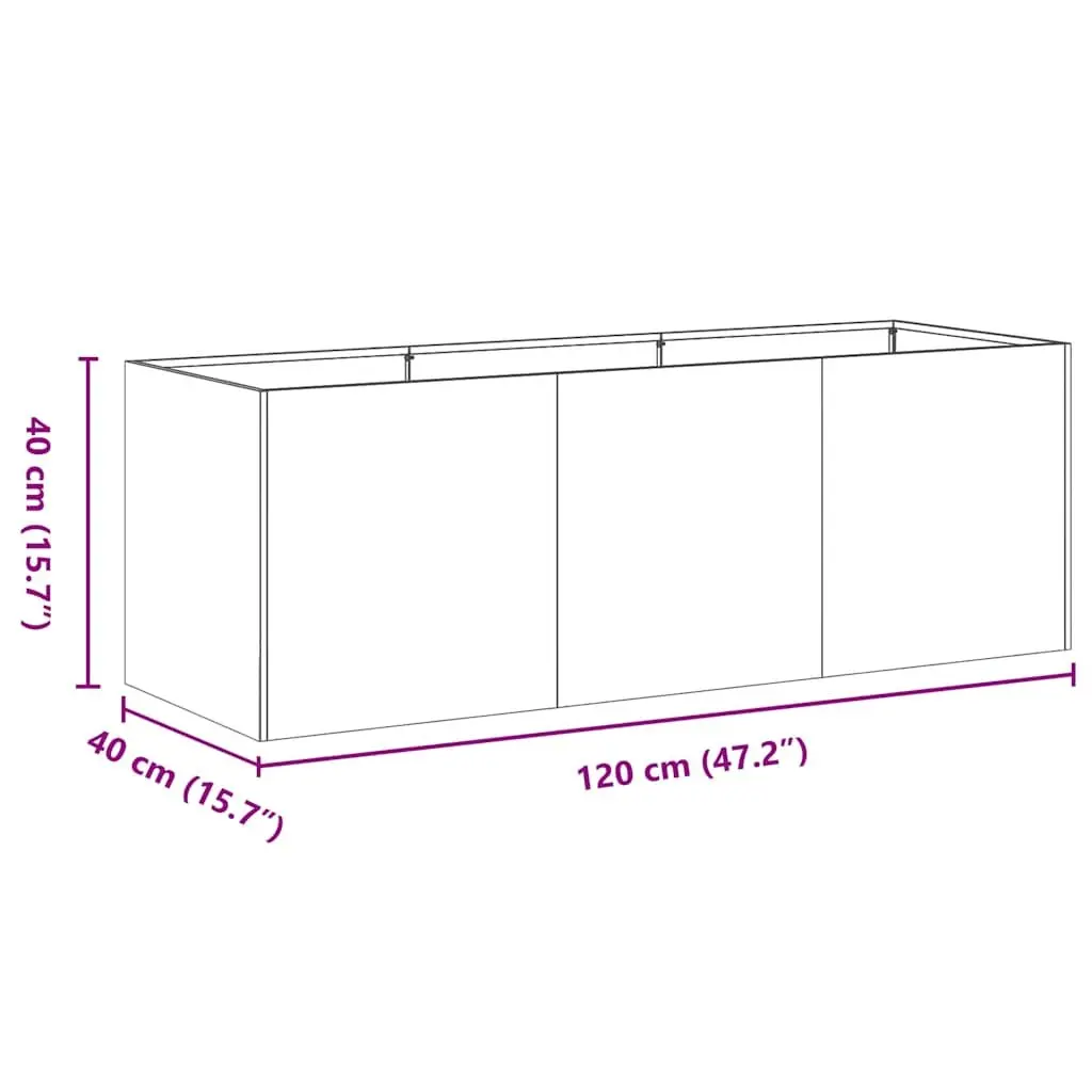 Raised Garden Planter Box Black 120x40x40 cm Outdoor Flower Bed Container