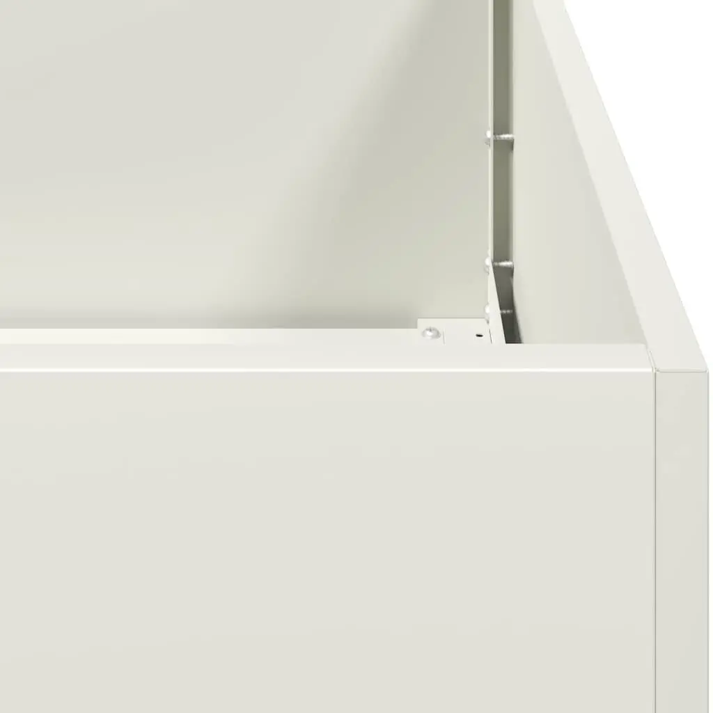 Planter White 120x40x40 cm Cold-rolled Steel Raised Bed Garden Outdoor Pots