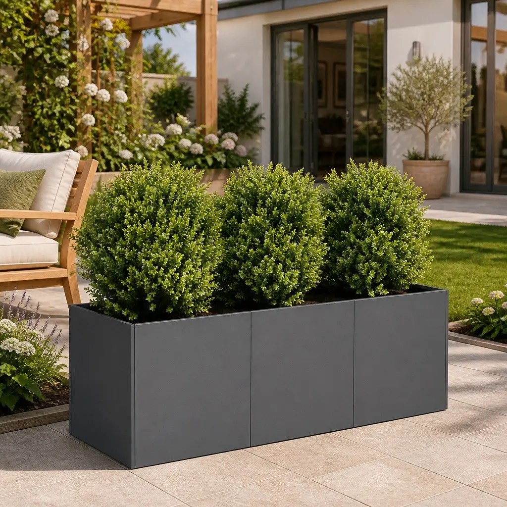 Cold-Rolled Steel Planter Box Anthracite 120x40x40cm Raised Garden Bed Outdoor