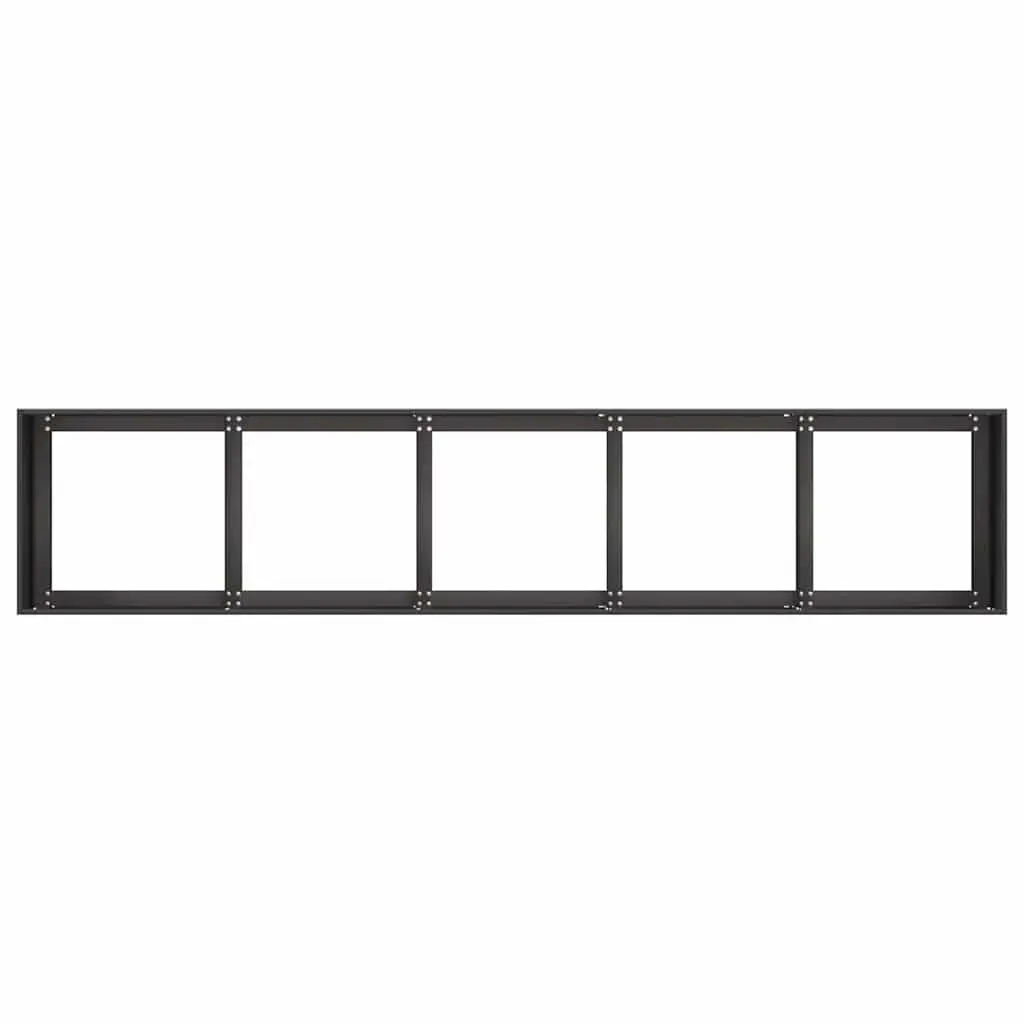 Raised Garden Bed 200x40x40 cm Cold-Rolled Steel Outdoor Planter Black