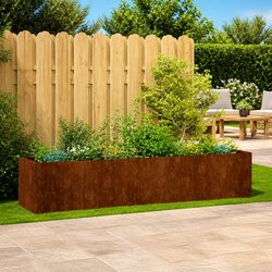 Stylish Brown Raised Garden Bed 200x40x40 cm