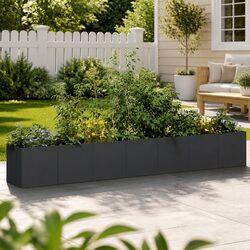 Stylish Raised Planter Box in Black Steel for Your Garden