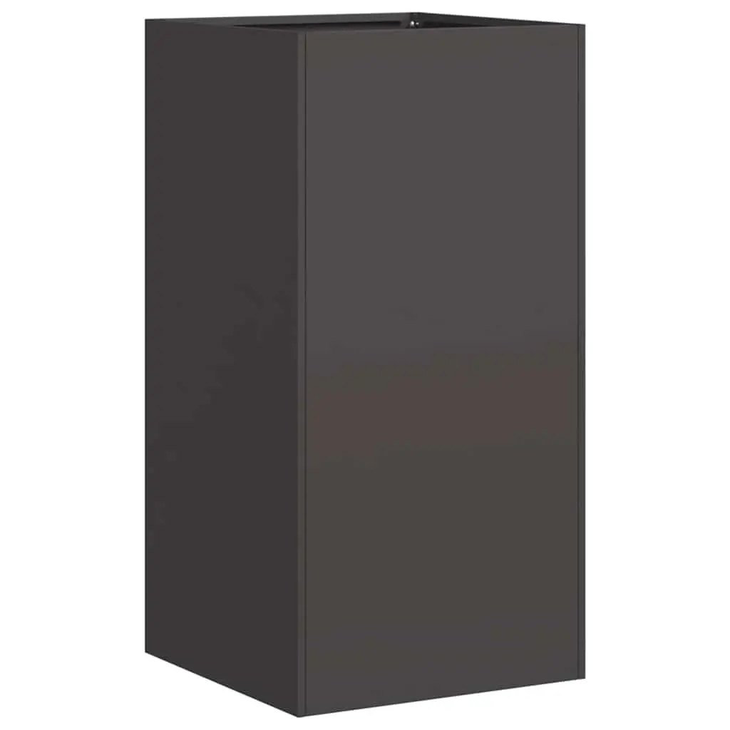 Black Planter Box 40x40x80 cm Cold-rolled Steel Raised Garden Bed Outdoor