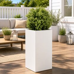 Stylish White Raised Garden Bed 40x40x80 cm for Your Outdoors