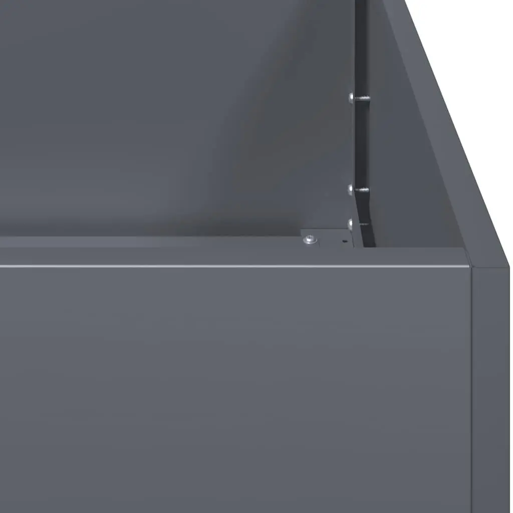 Anthracite Raised Garden Planter Box 40x40x80cm Cold-rolled Steel Outdoor