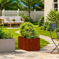 Outdoor Flower Box Raised Planter in Brown 40x80x40cm