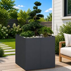 Steel Planter Box Anthracite 80x80x80 cm Raised Garden Bed Outdoor Container