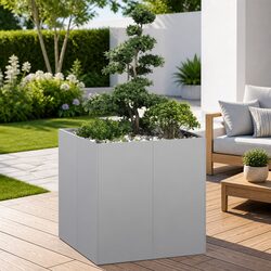 Stylish Galvanised Steel 80x80x80 cm Garden Bed