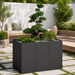 Stylish Black Steel Planter Box for Your Outdoor Space