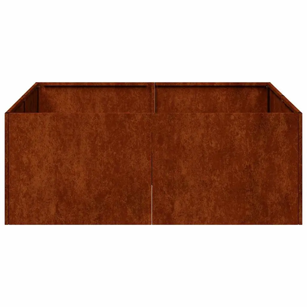 Weathering Steel Planter Raised Bed Garden Box 80x80x30cm Outdoor Patio