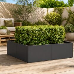 Stylish Black Planter Box 100x100x30 cm for Outdoor Spaces