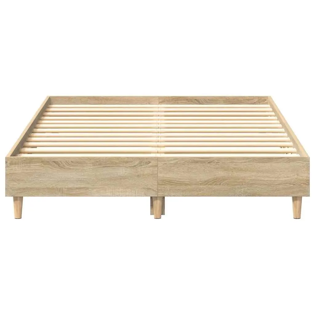 Bed Frame 135x190 cm Double Size Engineered Wood Sturdy Support