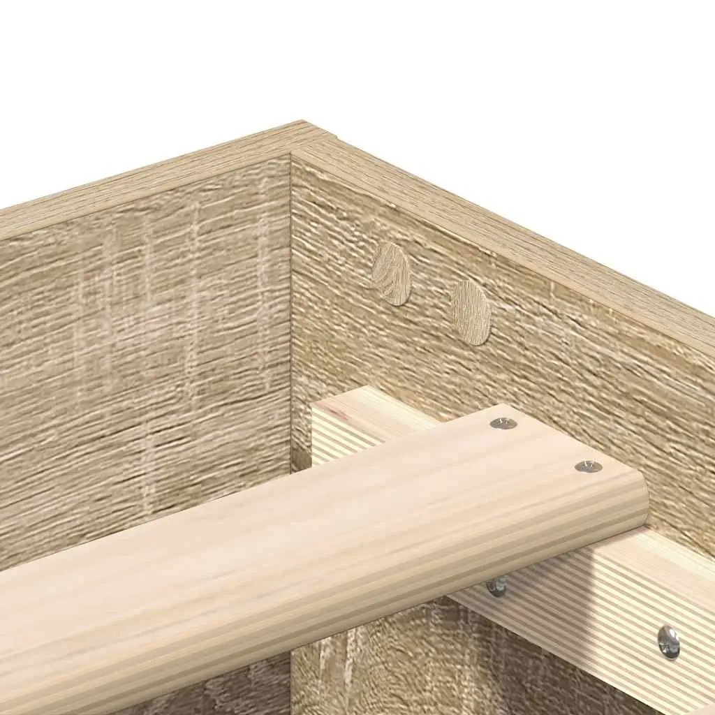 Bed Frame 135x190 cm Double Size Engineered Wood Sturdy Support